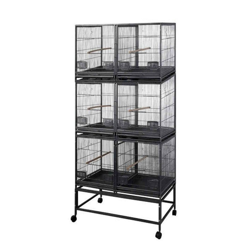 A&E 40"x20" Six Unit Breeder Cage With Dividers - LOR4020-3 Black