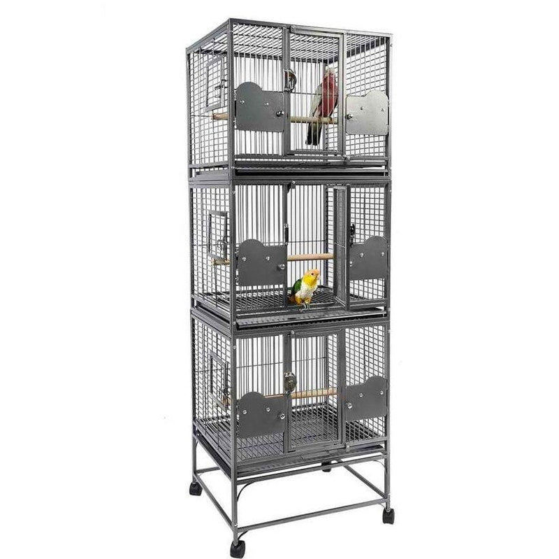 A&E 24''X22'' Triple Stack Bird Cage - 2422-3 Platinum